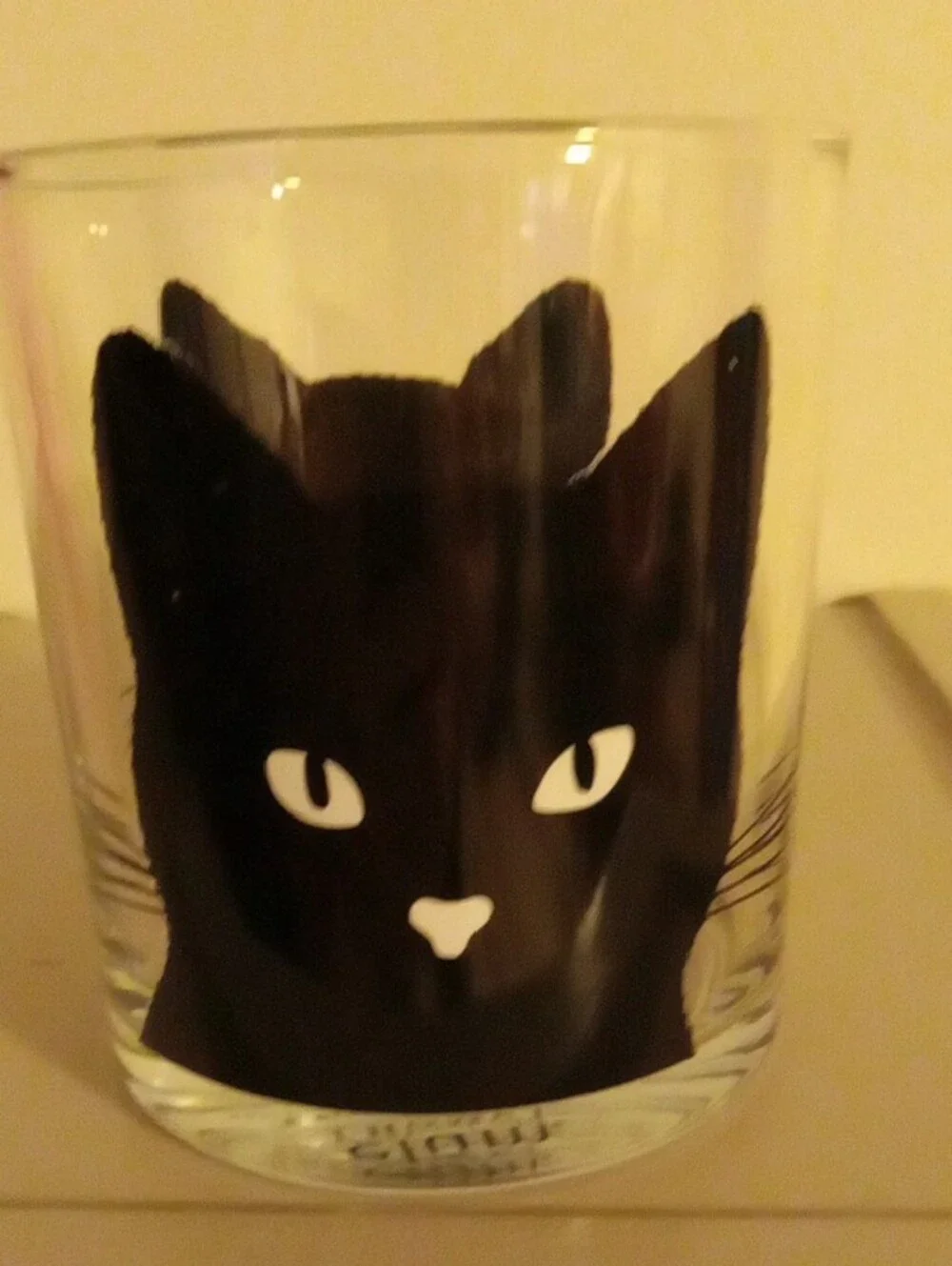 Black Cat Glass Tumbler - Playful Feline Drinkware